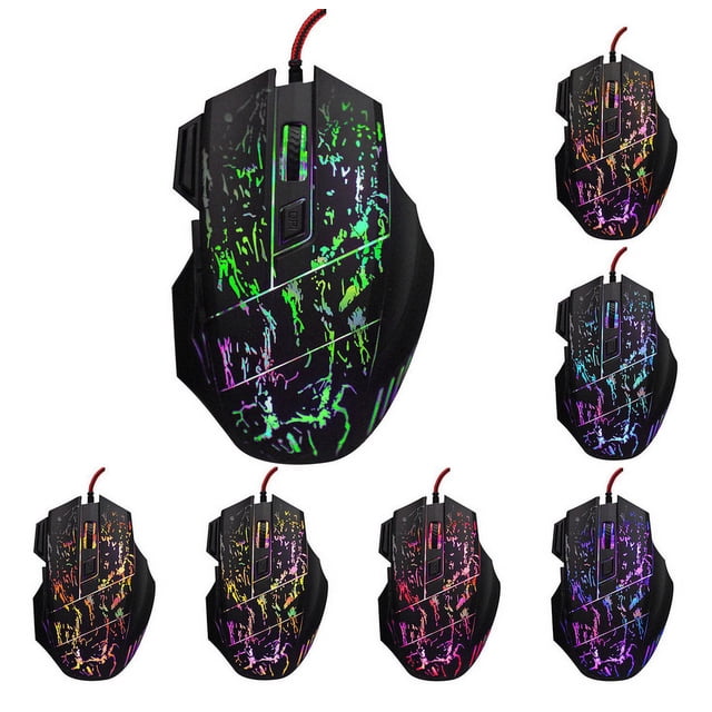 Ratón para juegos USB emisor de luz Ratón con cable USB fotoeléctrico con luz de fondo para computadora