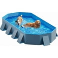 thumbnail image 4 of Foldable Dog Pool with Sturdy Square Design, Durable 82" Lx46 Wx12 D Extra Large Portable Pet Bathtub with Reinforced Sidewalls for Stability, Ideal for Indoor & Outdoor Use (Blue&Gray), 4 of 6