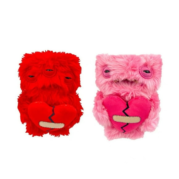 Fugglers LOVE Fugg Cadeau pour la Saint-Valentin Peluche Animal en Peluche Drôle Monstre Laid - Ensemble Rouge et Rose