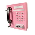 thumbnail image 2 of Teléfono fijo de pared, modelo de hierro, adorno artesanal, accesorios decorativos retro Rosa, 2 of 9