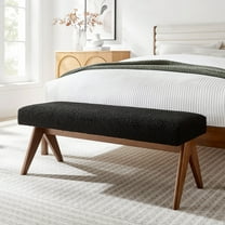 Modway Lyra 47" Boucle Upholstered Bench in Black