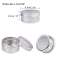 thumbnail image 3 of Paquete de 12 latas de hojalata de 2,7 oz con tapa de rosca redonda de aluminio, recipientes con tapa de rosca y ventana transparente, ideales para almacenar especias, dulces, té o regalar (platino), 3 of 7