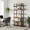 Retro Brown, variant on 5-Tier Vintage Industrial Bookcase - 72 Inch Tall Open Storage Shelving Unit for Home Office Living Room Decor (White)