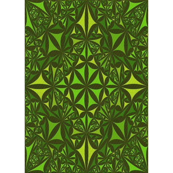 Ahgly Company Machine Washable Indoor Rectangle Transitional Dark Forest Green Area Rugs, 8' x 10'