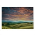 thumbnail image 2 of Tuscany Cutting Board, Tuscany Italy Cypress Trees and Fields Crop Cloudy Sky Holiday Destination, Decorative Tempered Glass Cutting and Serving Board, Large Size, Vermilion Khaki, by Ambesonne, 2 of 5