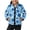 Blue Tropical Palm Tree Monstera Palm Leaf, variant on Xoenoiee Capybara Wildflower Print Full Zip Jacket for Girls Casual Sweater Fall Fleece Jacket Stand Collar Coat Stand Collar Outerwear Casual Cardigan with Pockets, 5 Years