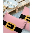 thumbnail image 2 of Pack of 2 Outdoor Pillow Covers, Santa Claus's Pink Belt Waterproof Square Throw Pillowcase Cushion Decorative Pillow Covers for Couch Patio Tent, 26x26 in, 2 of 6
