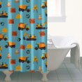 thumbnail image 4 of Cartoon Construction Vehicles Road Signs Shower Curtain 36"x72" ,Bathroom Decorative Shower Curtains Set with 12 Hooks,Modern Waterproof Washable Shower Curtain, 4 of 6