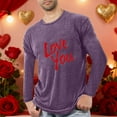 thumbnail image 2 of Lovzfmll Haut de Pyjama Athlétique à Manches Longues Col Rond pour Hommes Imprimé Cœur Violet, 4TG, 2 of 4