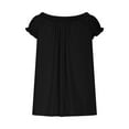 thumbnail image 6 of Htigea Clearance Women Summer Front Tank Tops Cap Sleeve Pleated Babydoll Tops Casual Loose Fit Going Out Flowy Shirt Clearance Sale Black,S, 6 of 6