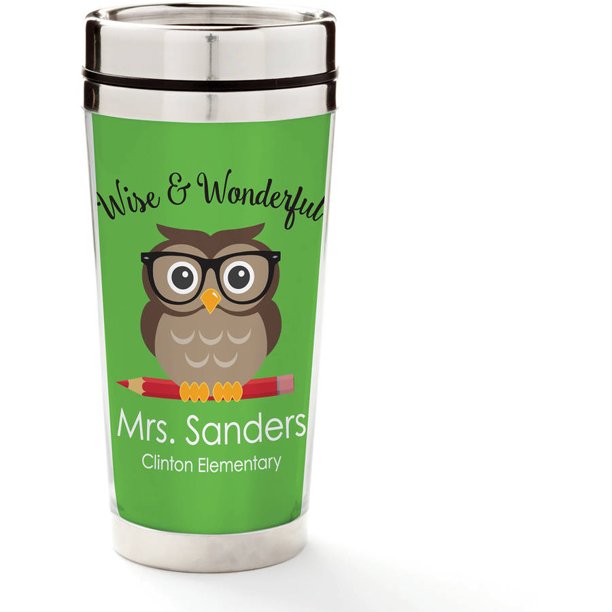 Personalized Wise & Wonderful Teacher Travel Mug