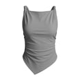 thumbnail image 6 of Aezemi Women Ruched Cami Tank Tops, Slim Fit Sleeveless Twist Straps Asymmetrical Camisoles, Going out Summer Fashion Wear, 6 of 7