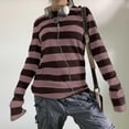 thumbnail image 2 of Womens Teen Girls Striped Long Sleeve Tops 2026 Trendy Color Block Crew Neck Oversized Tops Loose Pullover y2K Shirt, 2 of 8