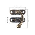 thumbnail image 2 of Uxcell 6 Pack Vintage Lock Clasp, 27 x 32mm Mini Swing Arm Right Clasp Latch, Bronze, 2 of 5