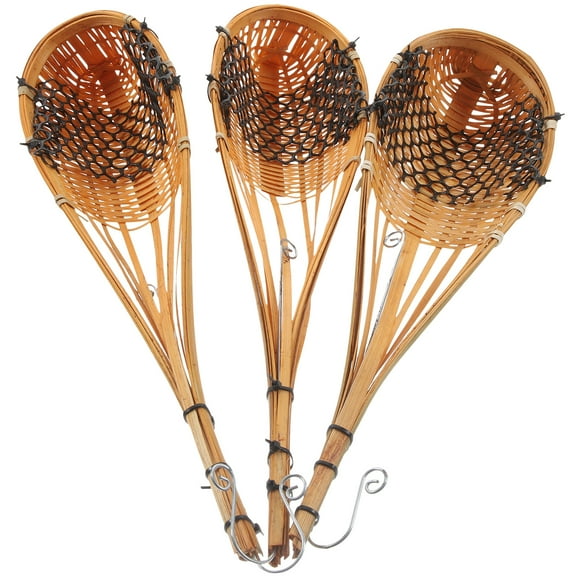 ELAYARD 3 Pcs Woven Hanging Flower Baskets Natural Plant Holders for Indoor or Outdoor Garden Decor Porch and Balcony Use,3.94X2.36X14.17in