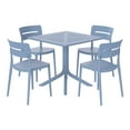 thumbnail image 6 of WestinTrends Playa Modern 5-Piece Resin Patio Dining Table Set with Stackable Patio Dining Chairs, Blue, 6 of 6