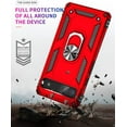 thumbnail image 6 of REQO Designed for Google Pixel 6a Case with HD Screen Protector, Military-Grade Metal Ring Holder Kickstand 15ft Drop Tested Shockproof Cover Case for Pixel 6a Red, 6 of 7