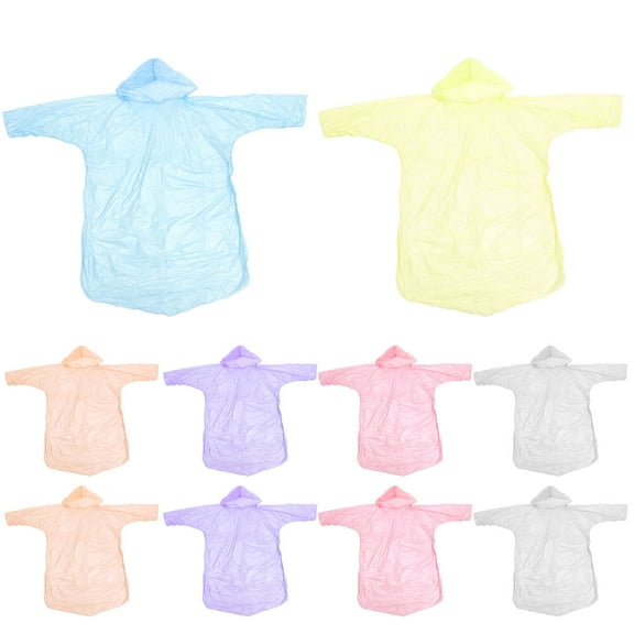 PBPBOX PVC Disposable Raincoat Practical Lightweight for Outdoor Activities 10Pcs
