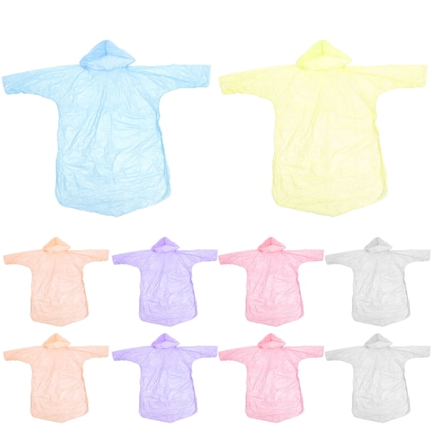 10 impermeables desechables portátiles para adultos, impermeables gruesos, ponchos para lluvia al aire libre.