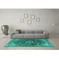 thumbnail image 3 of Ahgly Company Indoor Rectangle Oriental Turquoise Blue Industrial Area Rugs, 4' x 6', 3 of 4