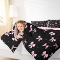 thumbnail image 3 of Erosebridal Black Pink Bow Full Size Comforter Sets, Girly Princess Cartoon Bedding Sets, 3pcs, 3 of 6