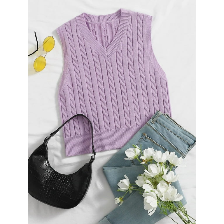 Purple sweater vest womens shop