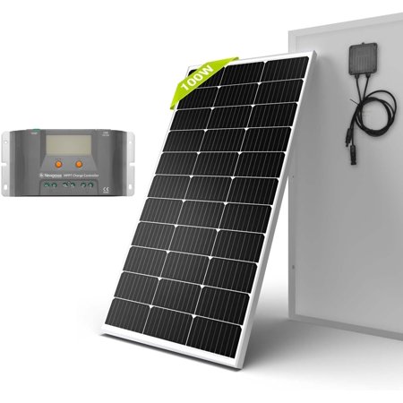 Newpowa 200 Watt 12 Volt Mono Solar Panel, 2 Pieces 9BB 100W 12V Solar Panels High Efficiency Monocrystalline PV Module RV Marine Boat Off Grid (2 * 100W New)