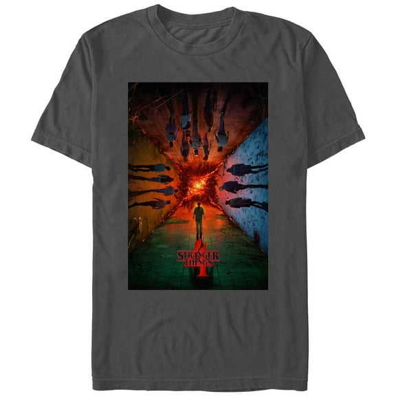 Netflix Men's Stranger Things The Rift Has Many DiNetflix Men'sions Poster Graphic T-Shirt