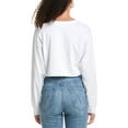 thumbnail image 2 of KatieJnyc womens  Izzy Cropped Raw Edge Slub T-Shirt, xs, White, 2 of 3