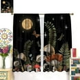 thumbnail image 3 of Vintage Mushroom Bedroom Curtains,Moon Star Forest Plant Butterfly Floral Print Curtains, Home Bedroom Living Room Kitchen Window Drapes 84x84in, 3 of 8