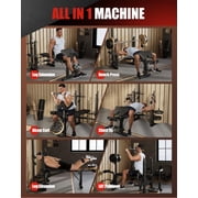 Luku Olympic Weight Bench Set, Multi-Function Bench Press Rack Set with Leg Developer & LAT Pulldown, Foldable Chest Press Bench with Preacher Curl Pad for Home Gym Full Body Workout