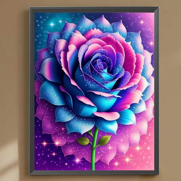 Cuadros Decorativos Pintura de diamante 5D DIY Taladro redondo completo Rosa Decoración del hogar Arte Artesanía (NH3489) Wdftyju embutido en tela