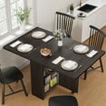 Folding Dining Table, Drop Leaf Dining Table with 6 Wheels and 2-Layer ...