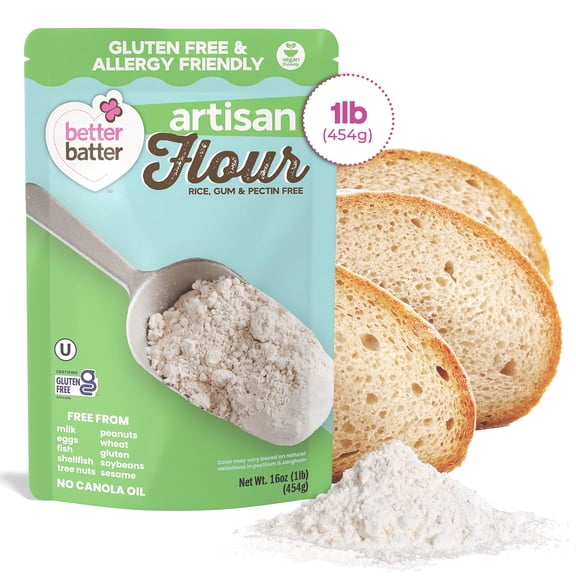 Better Batter Gluten Free Bread Flour for Yeast Baking | Kosher, Vegan, Non-GMO | 1-to-1 Replacement for Artisan Breads & Rolls | 1 lb