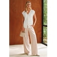thumbnail image 4 of Arach&Cloz Women's Wool Blend Sweater Vest V Neck Button Down Cardigan Business Casual Tops 2026, 4 of 5