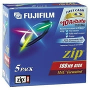 Fujifilm(R) Zip 100MB Disks, Mac Format, Pack Of 5