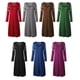 thumbnail image 4 of Vestido midi de manga larga con bolsillos con cuello en V y cremallera ahuecados para mujer Abanopi Morado/Medio, 4 of 7
