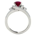 thumbnail image 2 of Mauli Jewels Engagement Rings for Women 1.65 Carat Halo Created Ruby and Diamond Engagement Ring 4 Prong 14k White Gold, 2 of 7