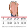 thumbnail image 5 of Camisa de gasa fluida con cuello redondo para mujer, ribete con volantes, manga corta, estampado de puntos, camiseta holgada, 5 of 5