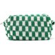 thumbnail image 1 of Makeup Bag Large Checkered Capacity Canvas Travel Toiletry Bag Organizer Cute Makeup Brushes Aesthetic Accessories Storage Bag for Women (Green), 1 of 5