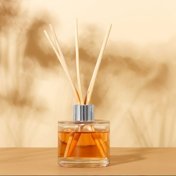 ROSENICE 10 Pcs Glass Aromatherapy Diffuser Reed Empty Bottle Silver