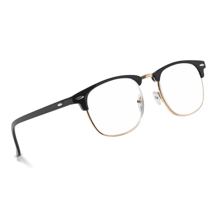 In Style Eyes Sellecks Adult Unisex Reading Glasses, High Magnification Retro Single Vision Plastic Browline, Black, 7.0x