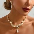 thumbnail image 5 of AEXTO Pearl Bride Wedding Jewelry Set Faux Pearls Crystal Rhinestone Necklace Earrings Bracelet Sets for Women Bridesmaid, 5 of 24