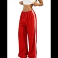 thumbnail image 1 of Pantalones Deportivos Holgados de Pierna para Mujer, Tiro Bajo, Estilo Y2K, con Cordón Ajustable Rojo L, 1 of 10