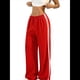 thumbnail image 1 of Pantalones Deportivos Holgados de Pierna para Mujer, Tiro Bajo, Estilo Y2K, con Cordón Ajustable Rojo S, 1 of 10