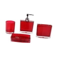 thumbnail image 4 of deevoka 4 Pieces Toothbrush Holder Modern Soap Dispenser for Hotel Countertop Vanity Red, 4 of 9