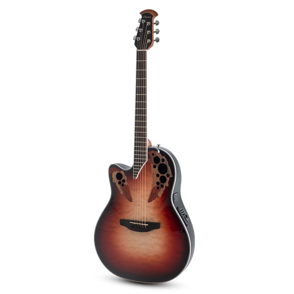 Ovation Celebrity Elite Plus Left-Handed Acoustic Electric Guitar - Ruby Burst