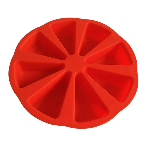 Molde de Silicona para Tartas Kearding Bandeja Antiadherente para Hornear 8 Cavidades Rojo