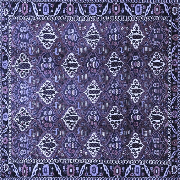 Ahgly Company Indoor Square Persian Blue Traditional Area Rugs, 6' Square