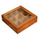 thumbnail image 1 of Organizador De Madera Para Almacenar Té Con 9 Compartimentos, Acrílico Transparente Cuadrado Para Almacenar Y Organizar Café, Té Y Especias (9,5 * 9,5 * 2,8 Pulgadas) 1 Unidad, 1 of 5